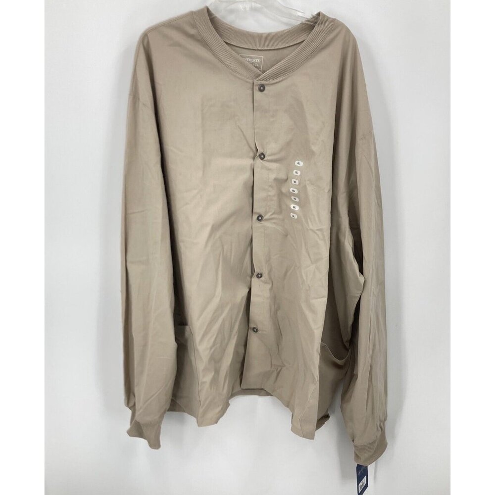 Cherokee Professional Snap Front Shirt Jacket Khaki Mens 5XL